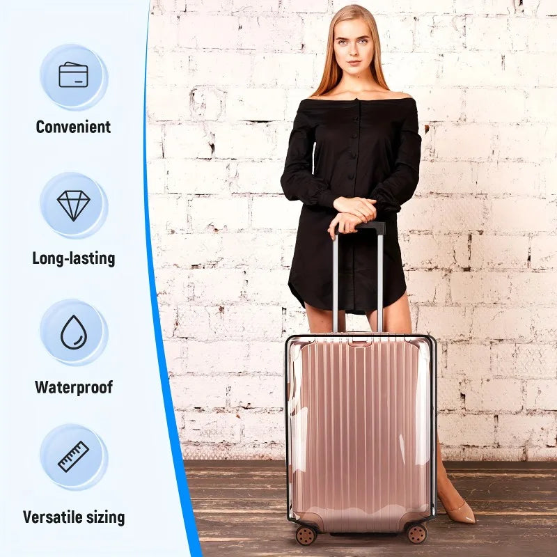 3-Piece Transparent Luggage Cover Set