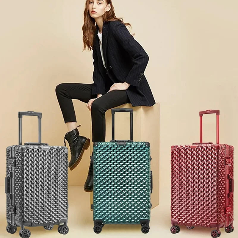 Aluminum Frame Travel Suitcase with Password Lock