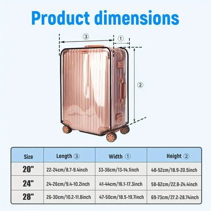 3-Piece Transparent Luggage Cover Set