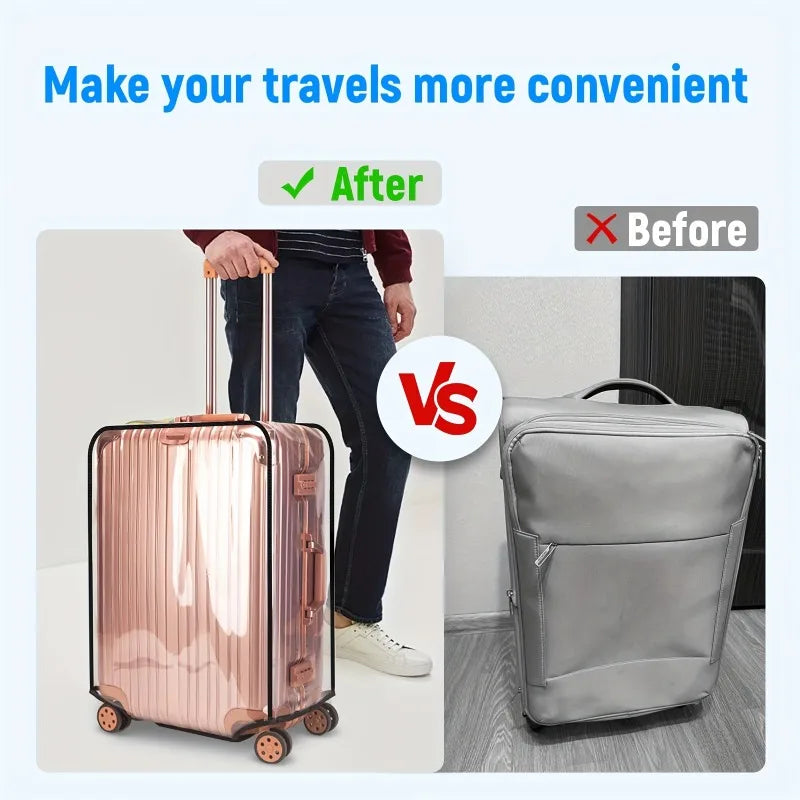 3-Piece Transparent Luggage Cover Set